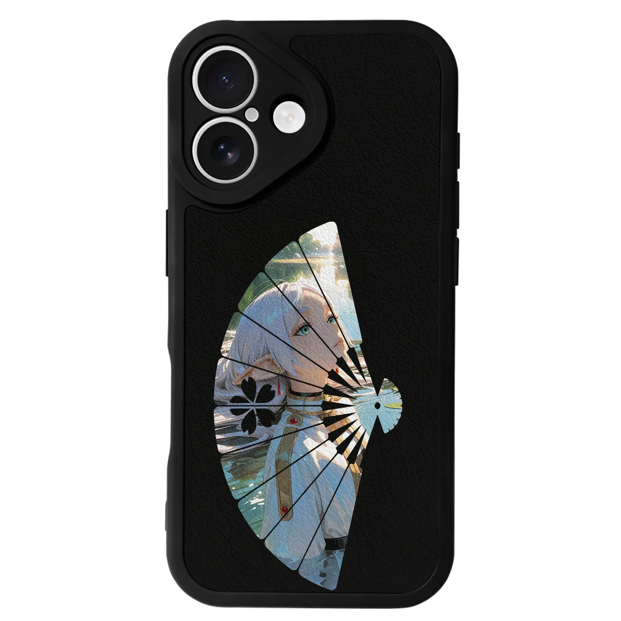 葬送のフリーレン（Frieren） グッズ,フリーレン（Frieren） - IPhone 16シリーズ対応 ・ シリコンスマホケース ・ レザー調 ・ 高精度フィット ・ 耐衝撃 ・ ワイヤレス充電対応 ・ 精密カット